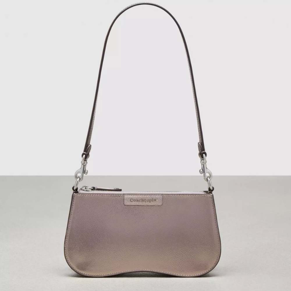 COACH Coachtopia Wavy Shoulder Bag In Metallic Coachtopia Leather NWT